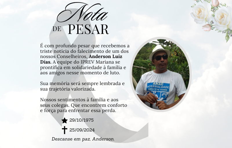 Nota de Pesar Anderson Luiz Dias